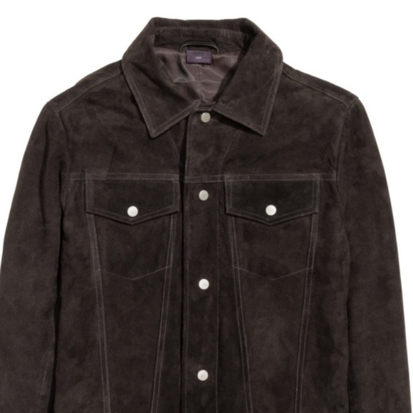 🍺EUC🍺 H&M DARK BROWN SUEDE BLAZER JACKET - Picture 5 of 8